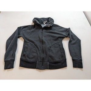 Lululemon Womens Mock Neck Full Zip Up Sweatshirt Sweater Jacket Gray Sz 6